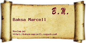 Baksa Marcell névjegykártya
